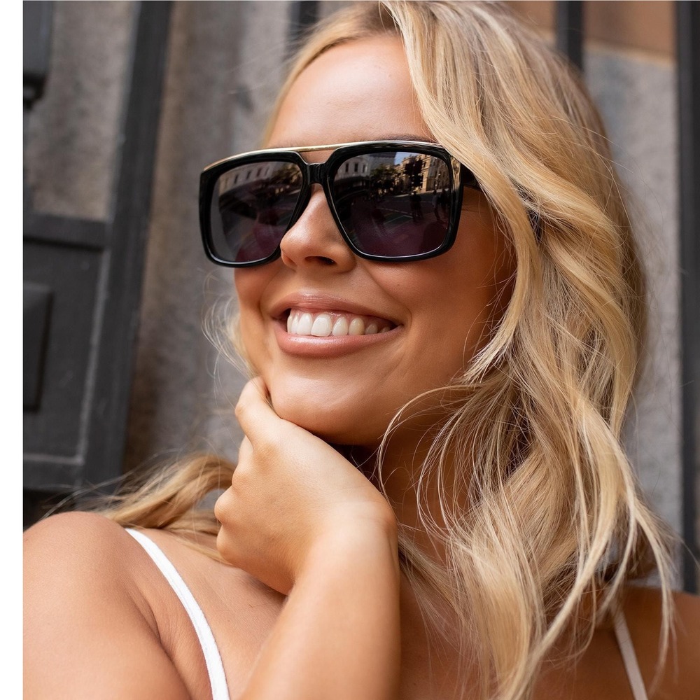 Sunglasses Women Fashion Square Black Lens Trendy Shades‎ Driving Lentes Gafas